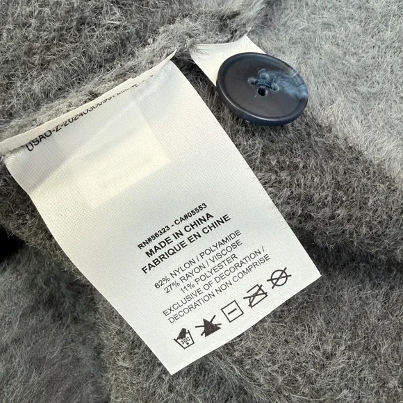 Jordan Flight Heritage Cardigan Mens SMALL Grey Ombre Fuzzy Sweater FV7426 NEW